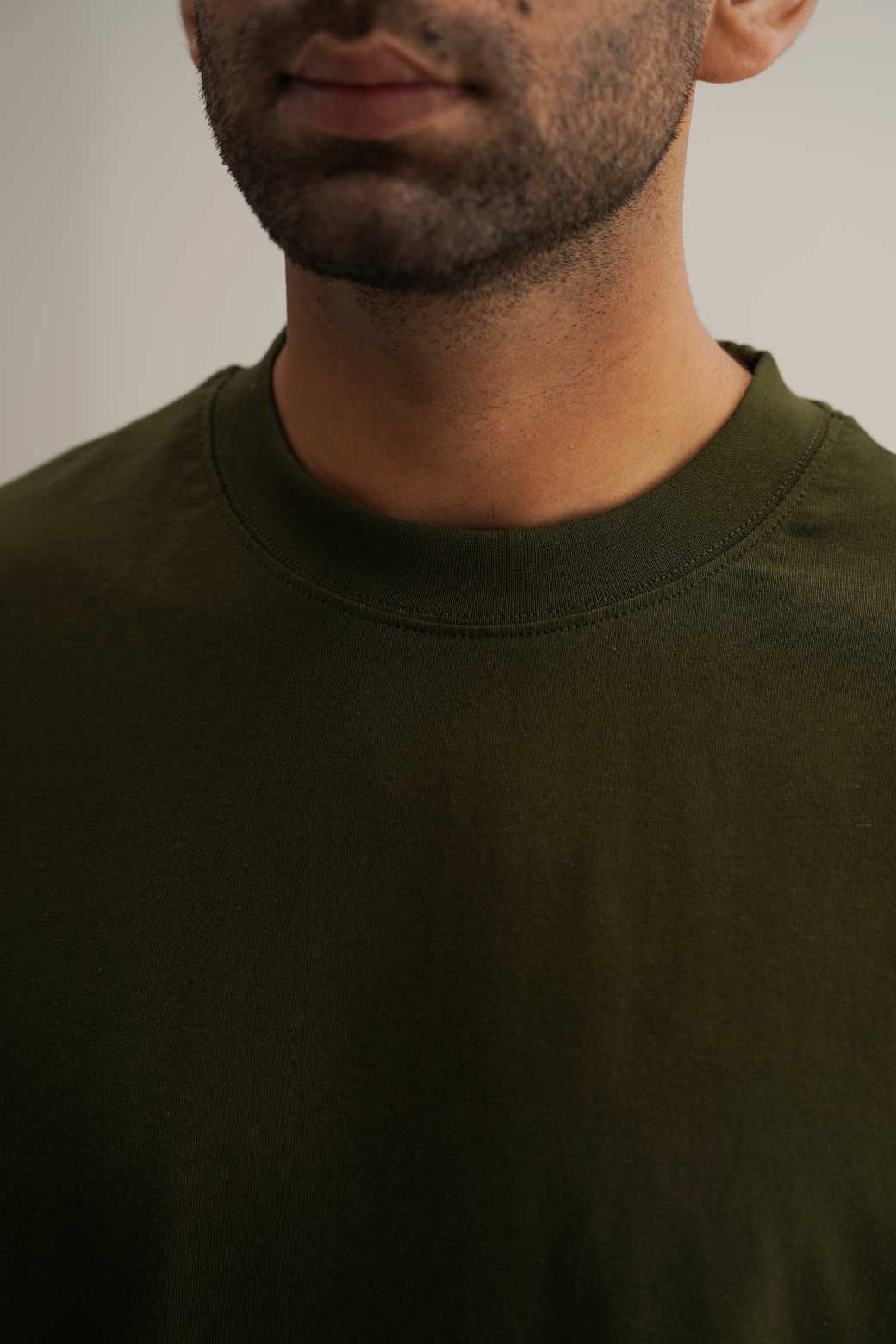 DARK OLIVE ALL-COTTON CREW TEE