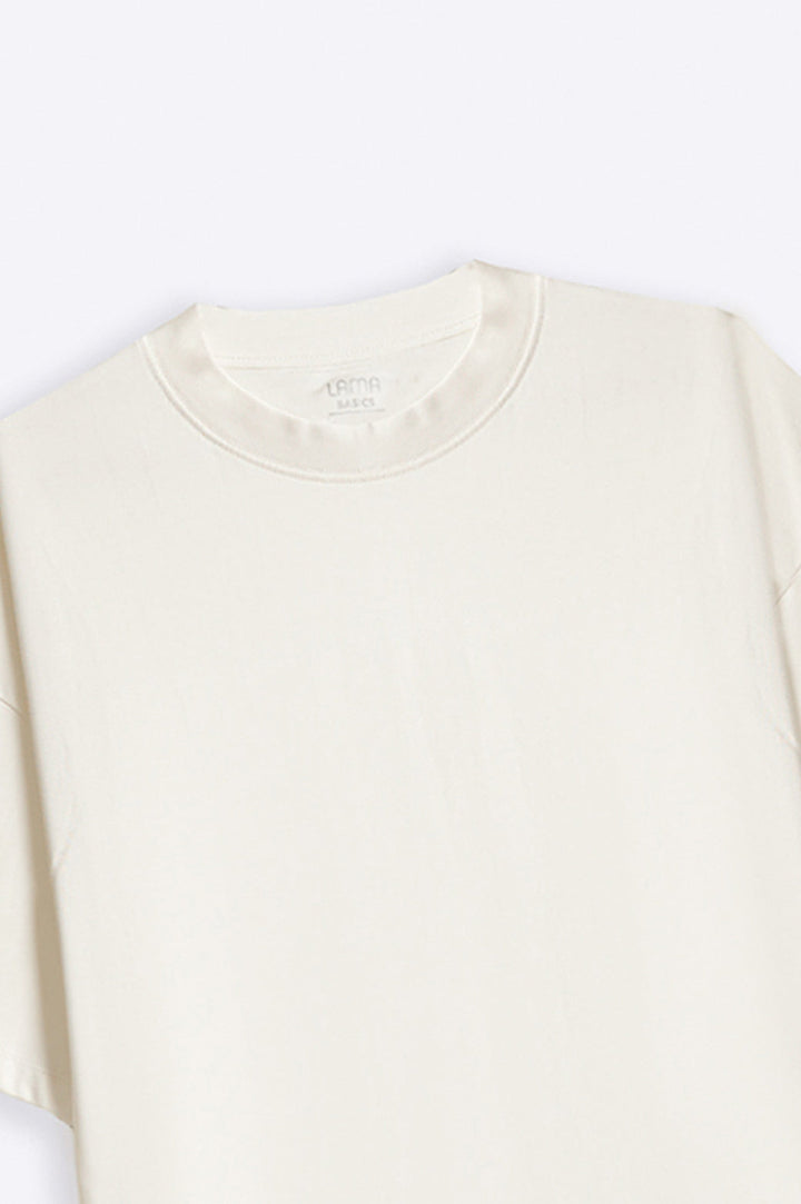 IVORY ALL-COTTON CREW TEE
