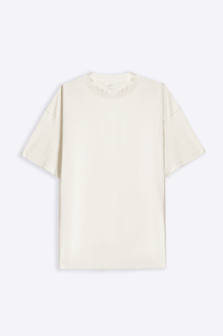 IVORY ALL-COTTON CREW TEE