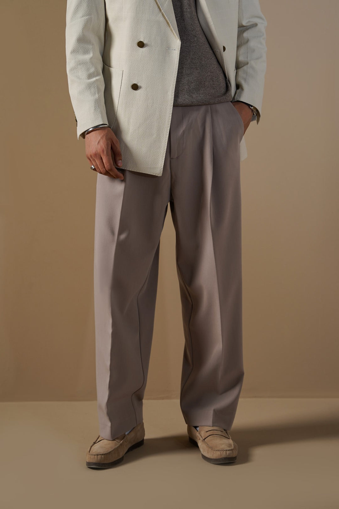 3D PLEATED PANTS