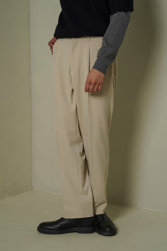 BEIGE TAILORED EASY PANTS
