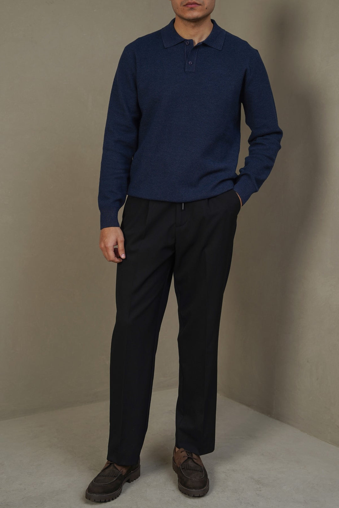 BLACK TAILORED EASY PANTS
