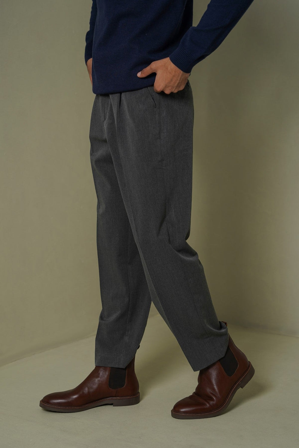 GREY TAILORED EASY PANTS