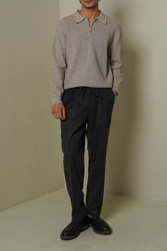 GREY FLANNEL TAILORED PANTS