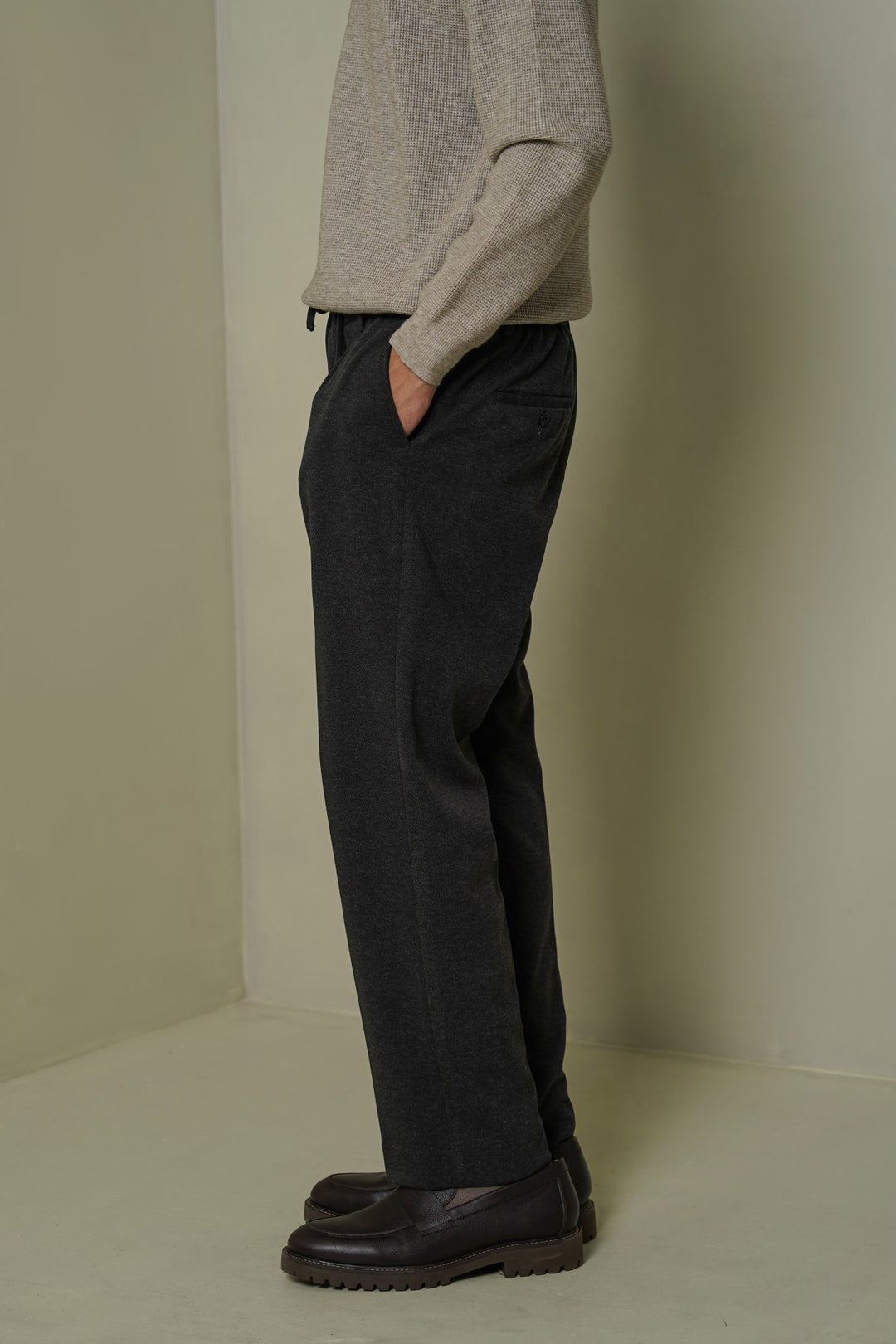 GREY FLANNEL TAILORED PANTS