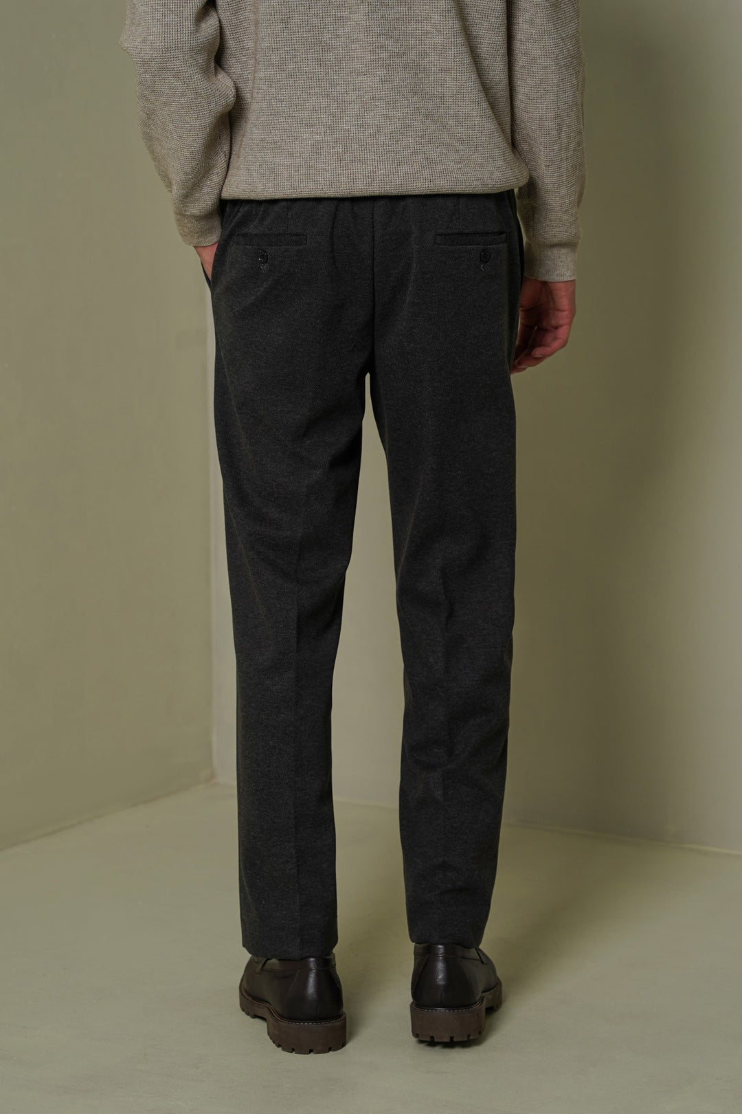 GREY FLANNEL TAILORED PANTS