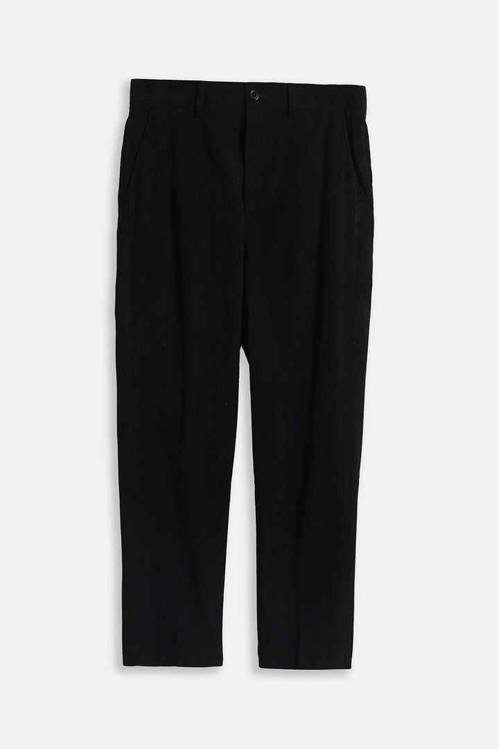 BLACK SLIMFIT CORDUROY PANTS