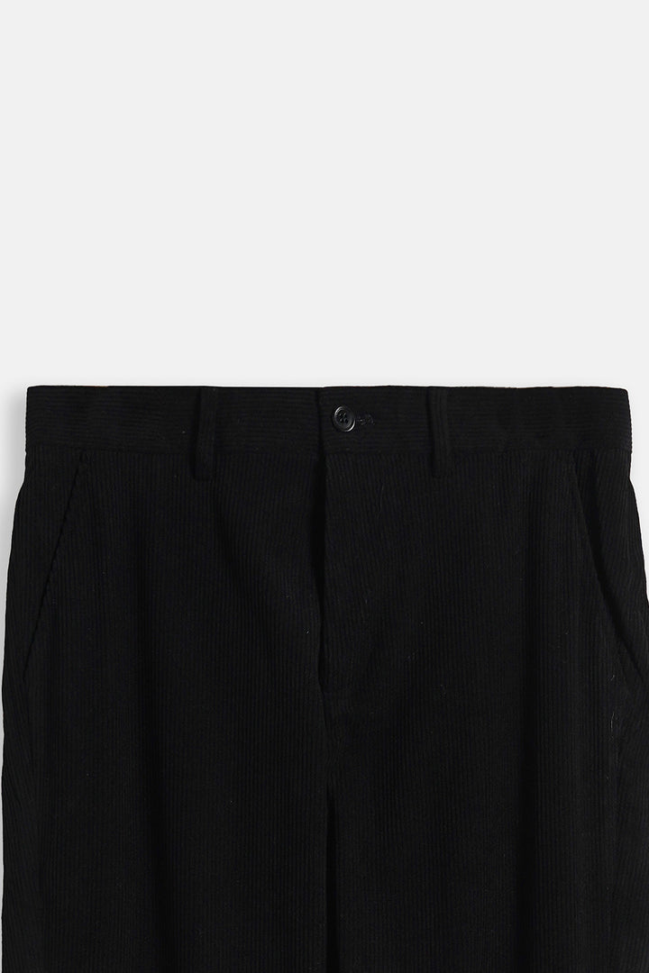 BLACK SLIMFIT CORDUROY PANTS