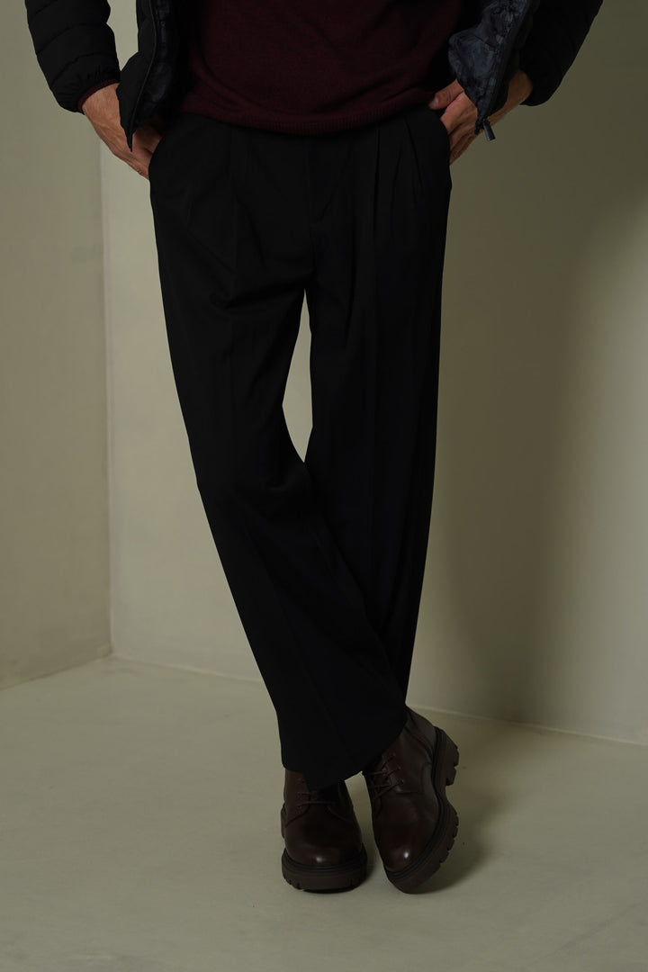 DOUBLE PLEAT TAILORED PANTS