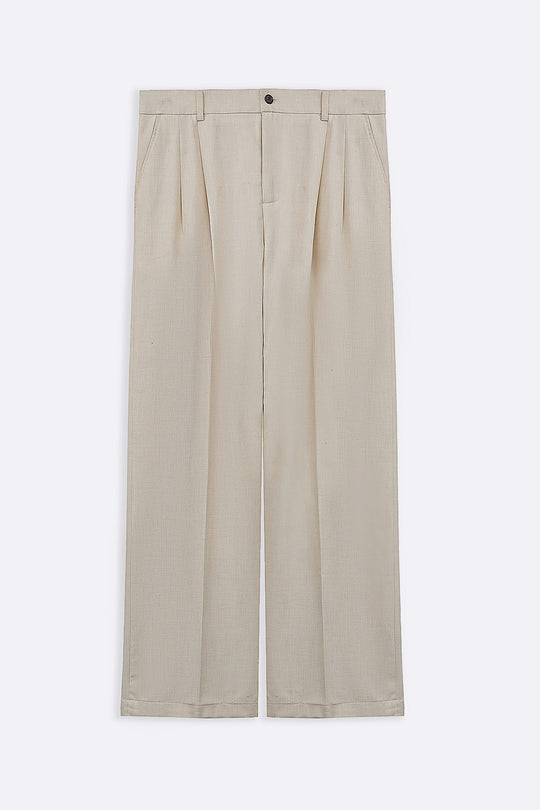 DOUBLE PLEAT TAILORED PANTS