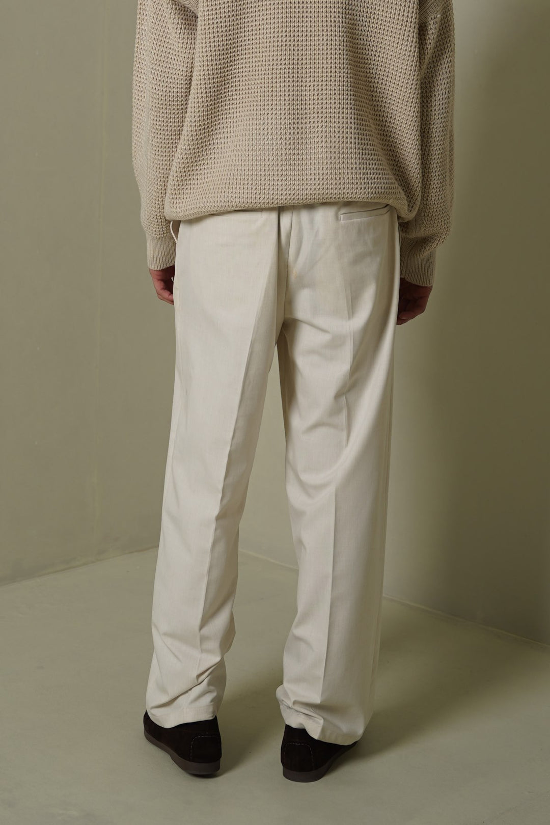DOUBLE PLEAT TAILORED PANTS
