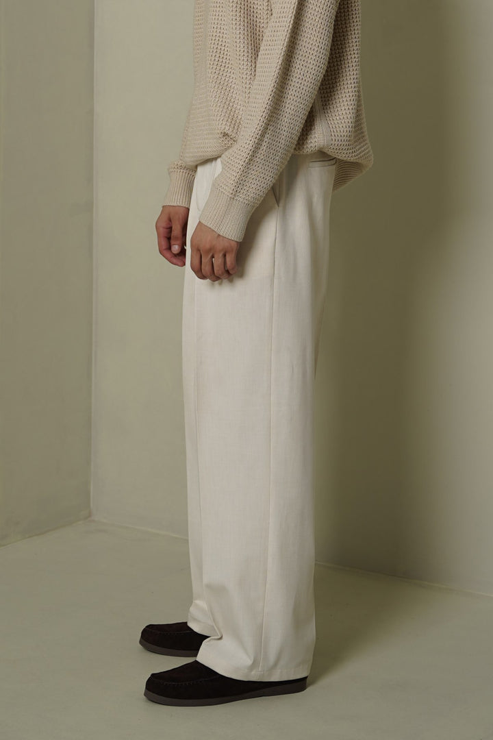 DOUBLE PLEAT TAILORED PANTS