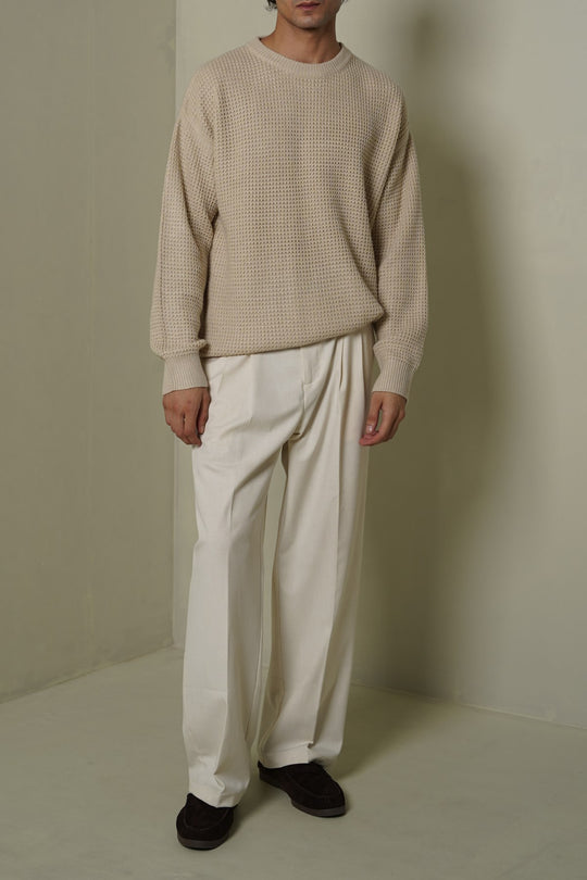 DOUBLE PLEAT TAILORED PANTS