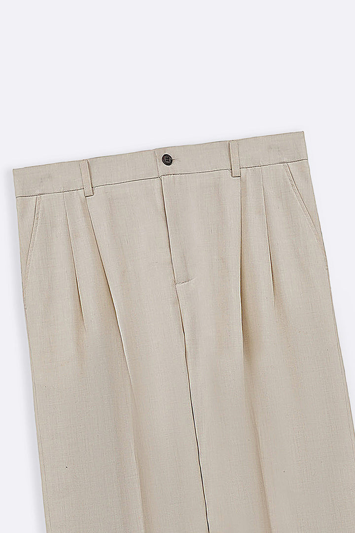 DOUBLE PLEAT TAILORED PANTS