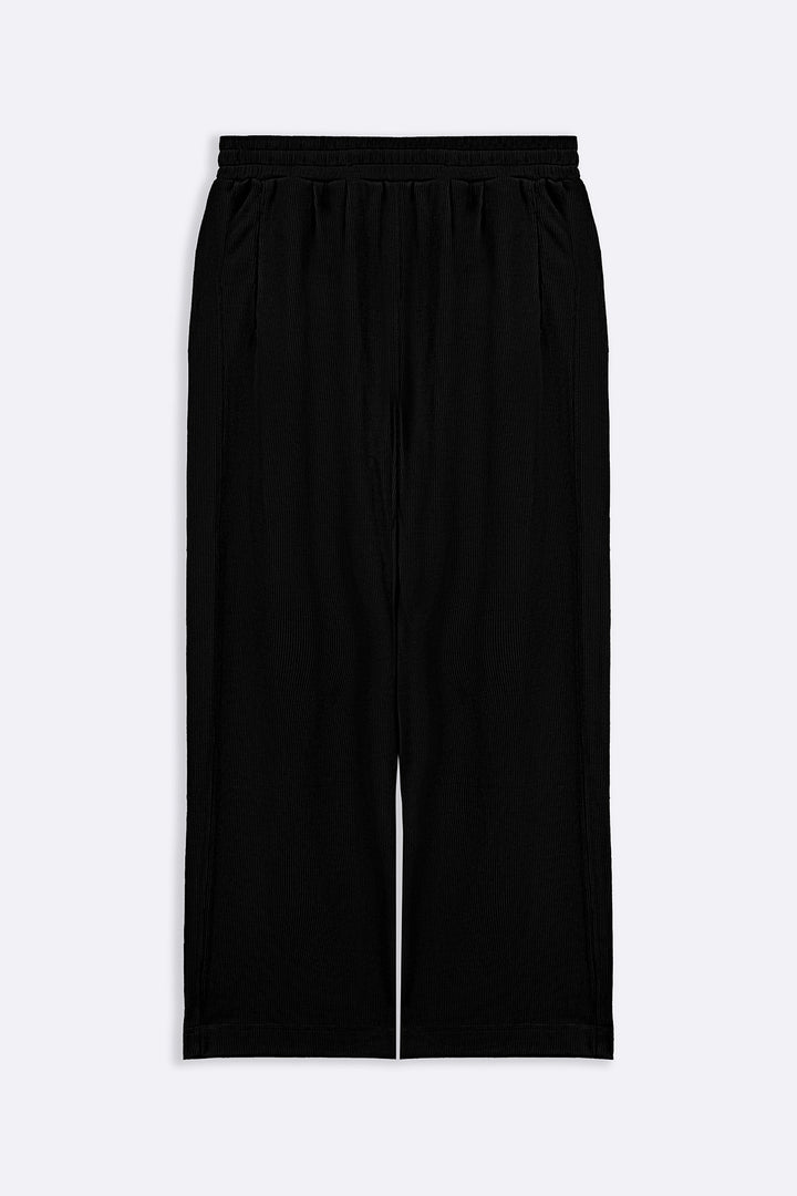 BLACK KNITTED LOOSE PANTS