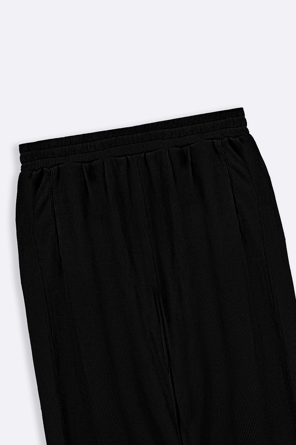 BLACK KNITTED LOOSE PANTS