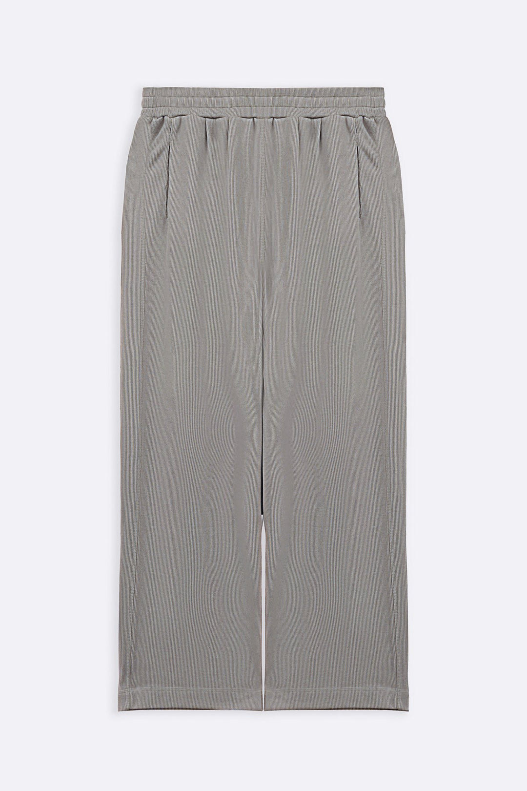 LIGHT GREY KNITTED LOOSE PANTS