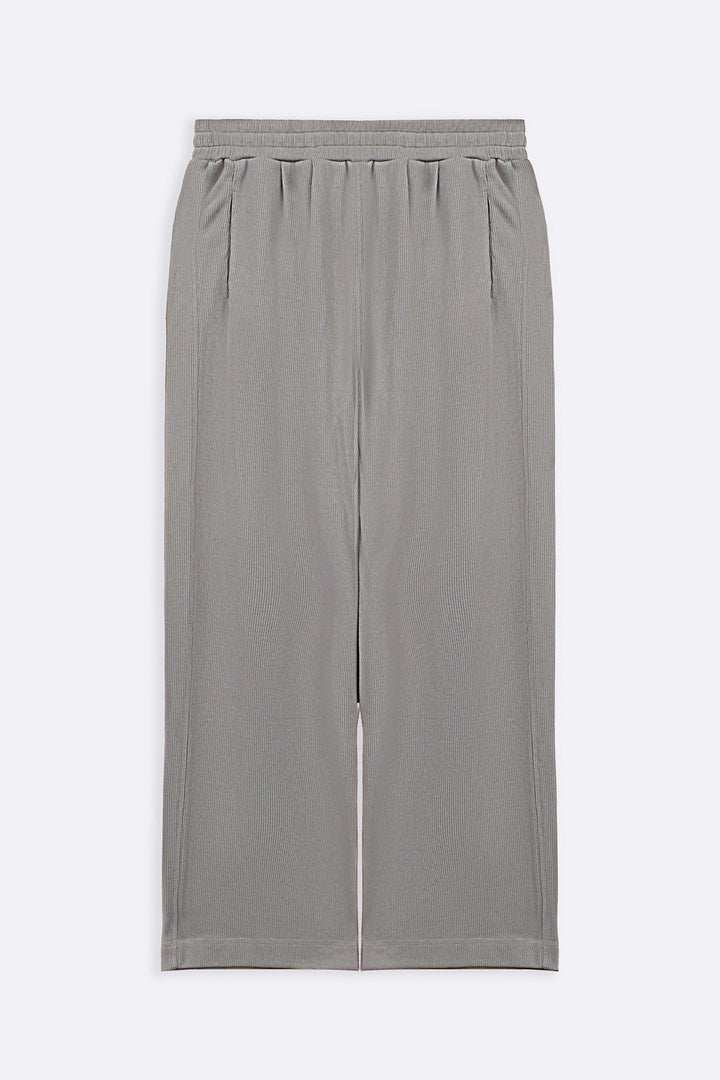 LIGHT GREY KNITTED LOOSE PANTS