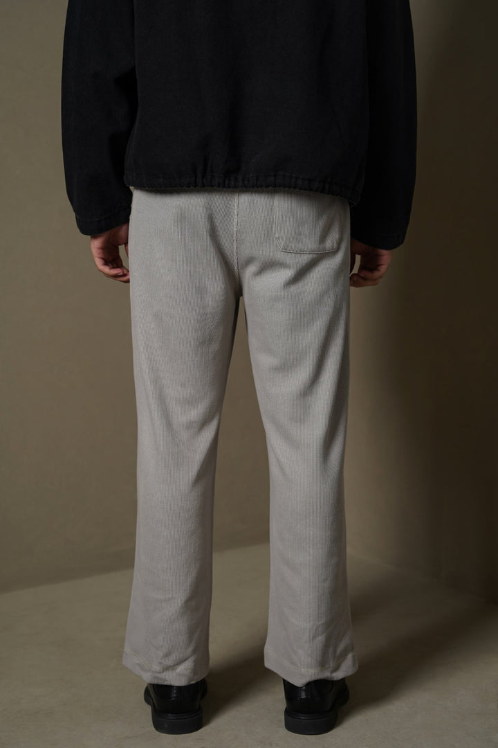 LIGHT GREY KNITTED LOOSE PANTS