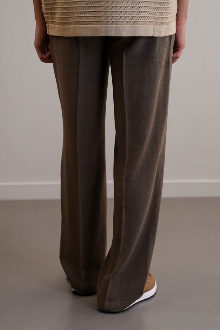 MOUSE GREY HEAVY LINEN PANTS