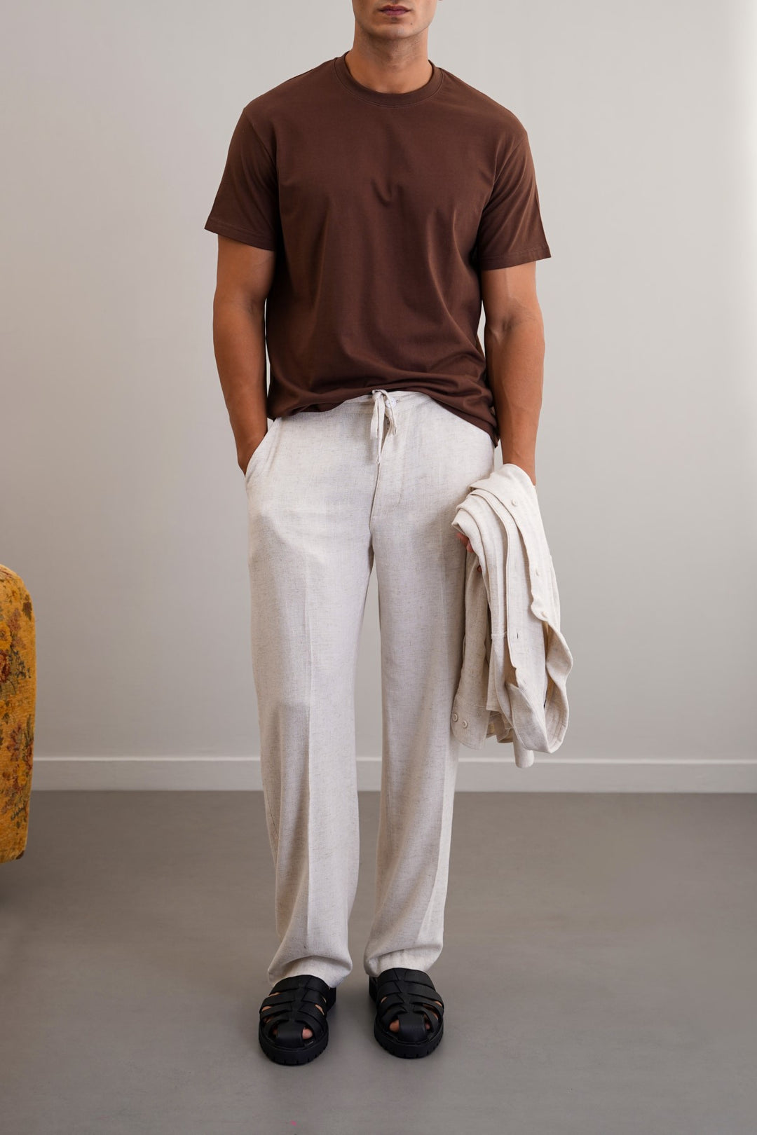 OAT MELANGE HEAVY LINEN PANTS