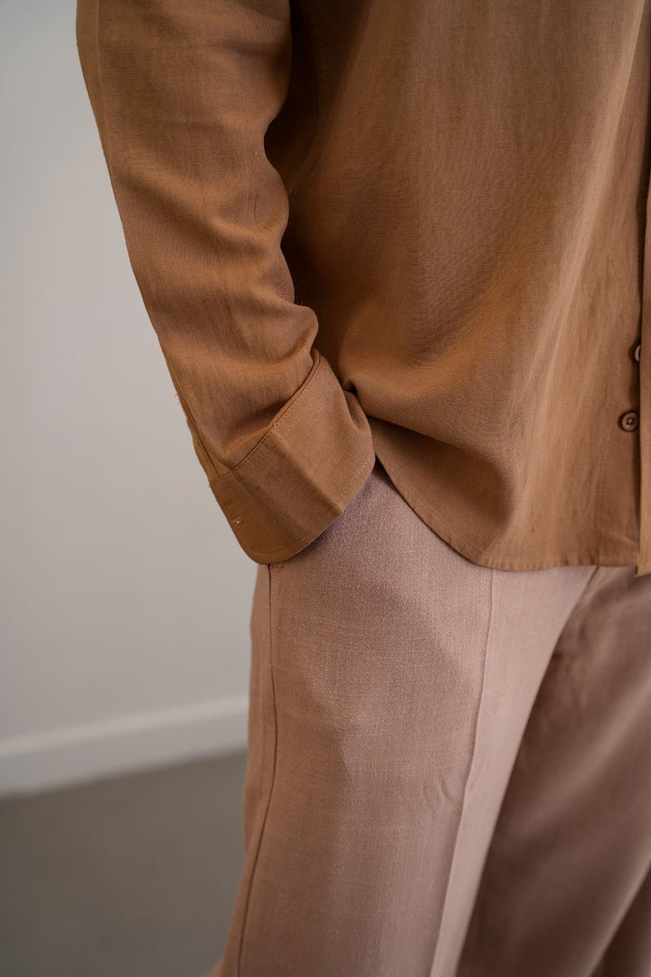 TAUPE HEAVY LINEN PANTS