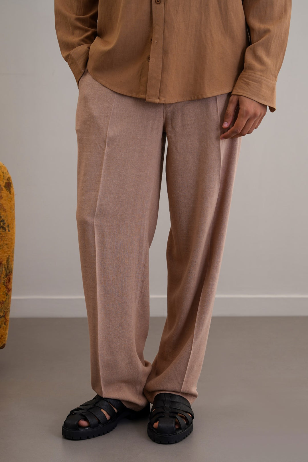 TAUPE HEAVY LINEN PANTS