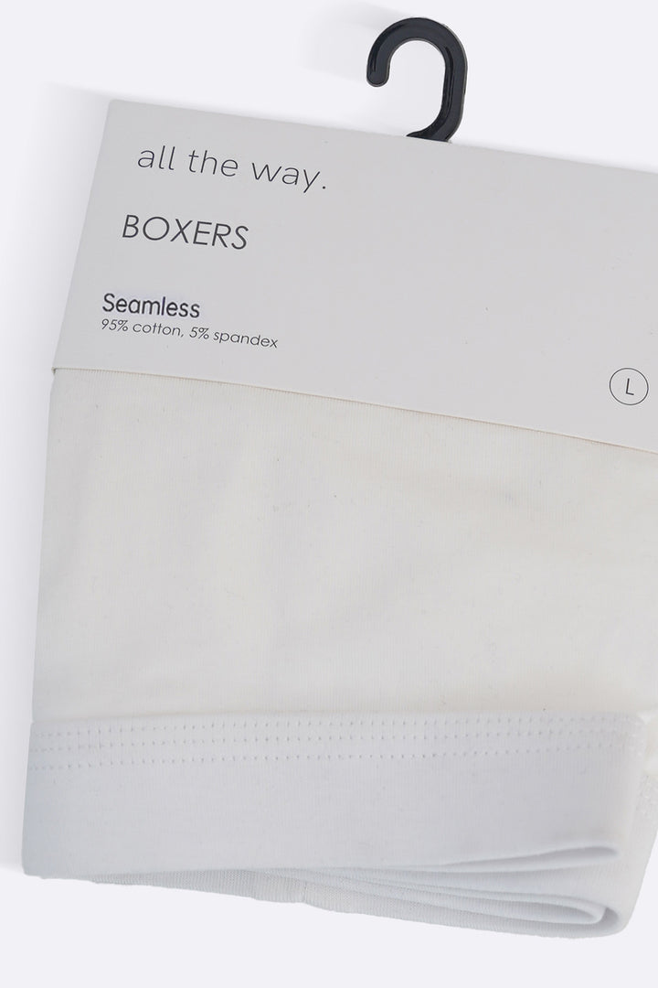 WHITE SEAMLESS BOXERS