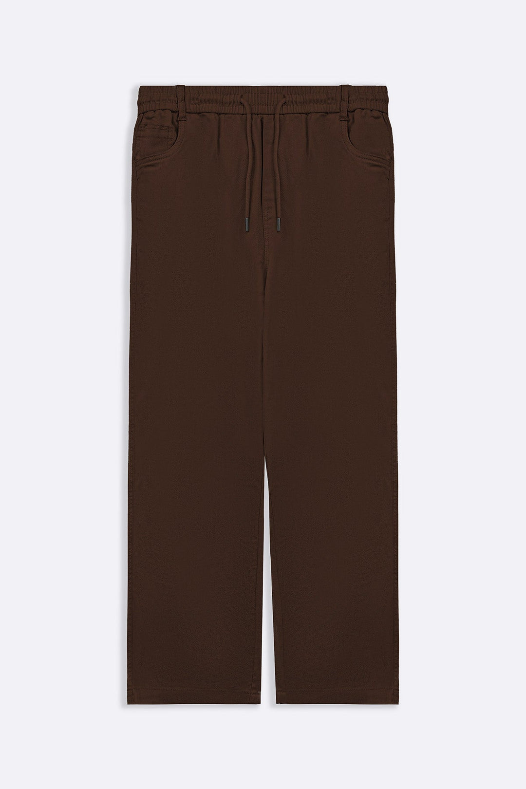 BROWN RELAXED TWILL PANTS