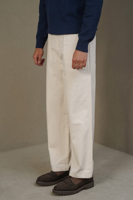 ECRU RELAXED TWILL PANTS