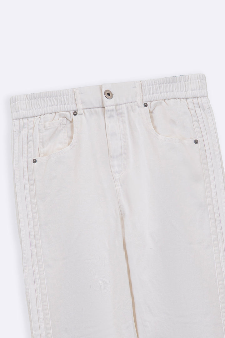 WHITE SPORTY TWILL JEAN