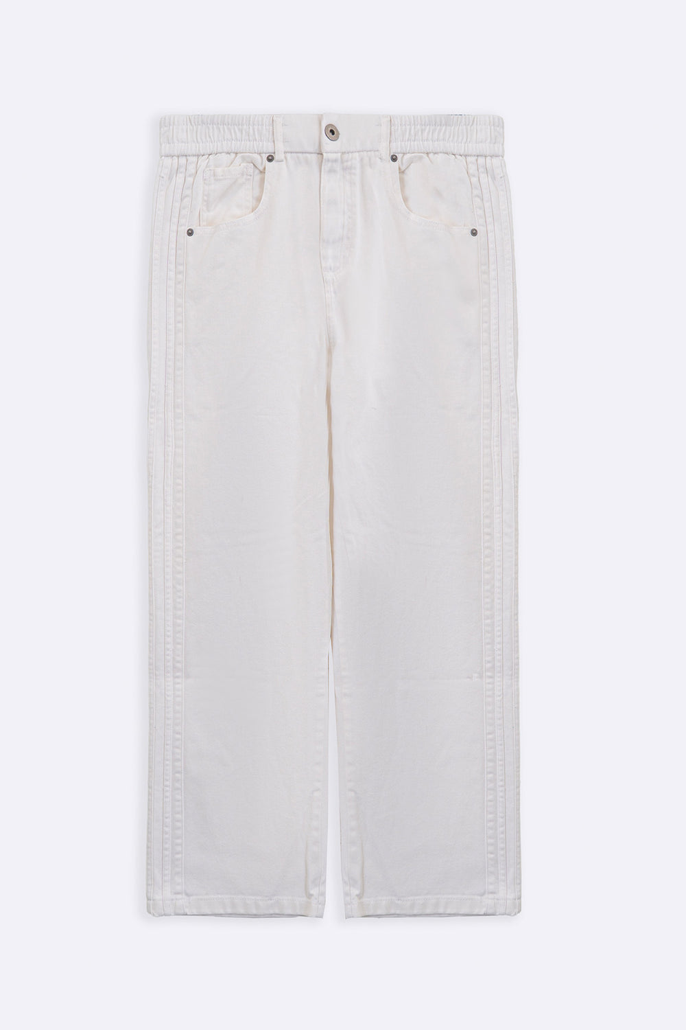 WHITE SPORTY TWILL JEANS