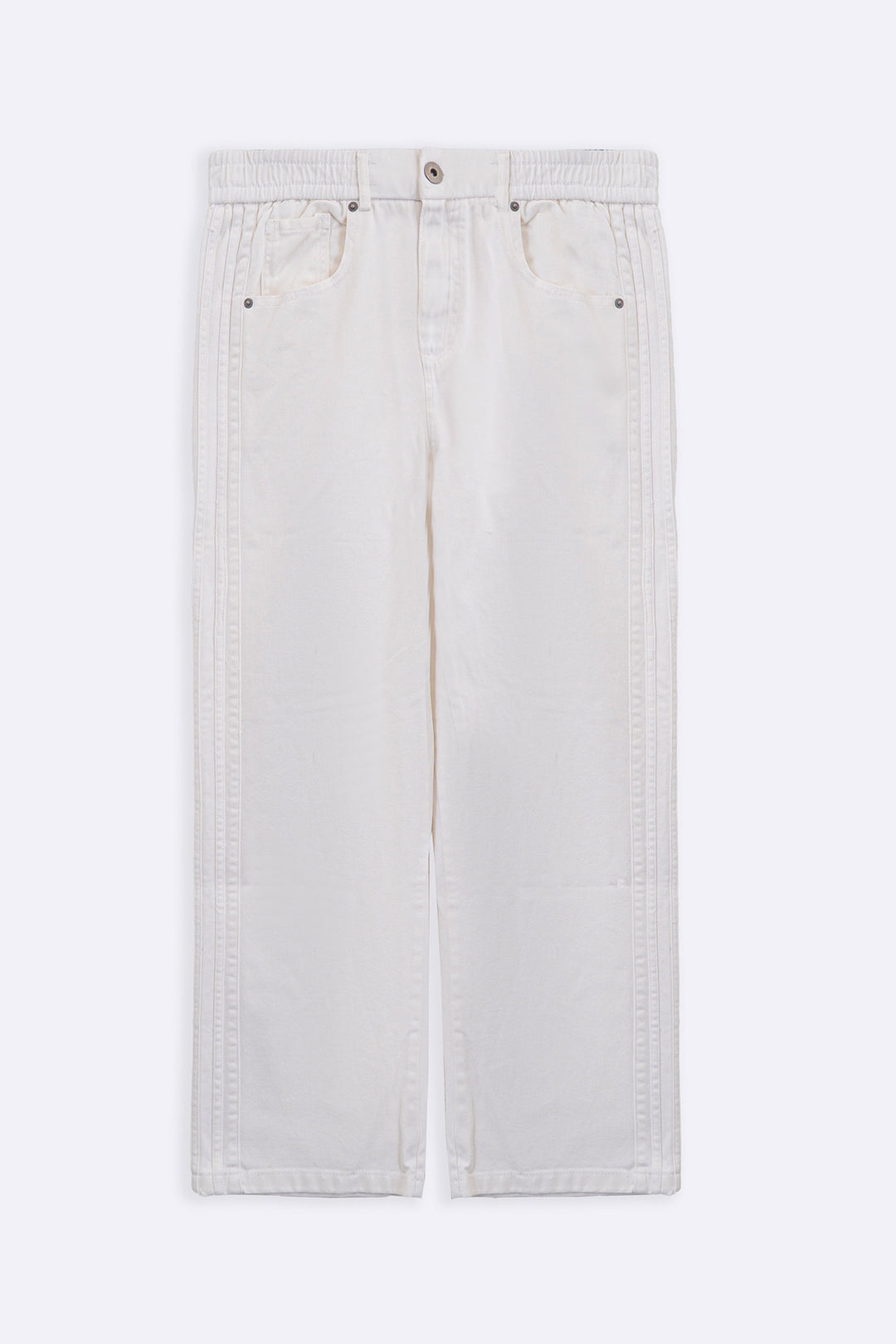 WHITE SPORTY TWILL JEANS