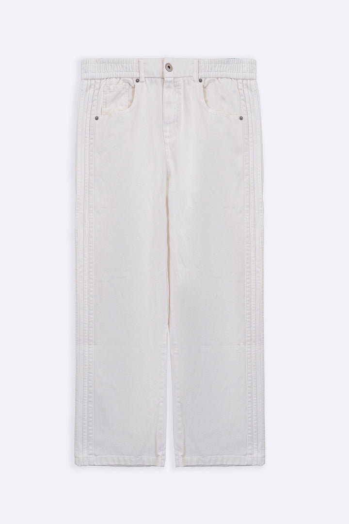 WHITE SPORTY TWILL JEANS