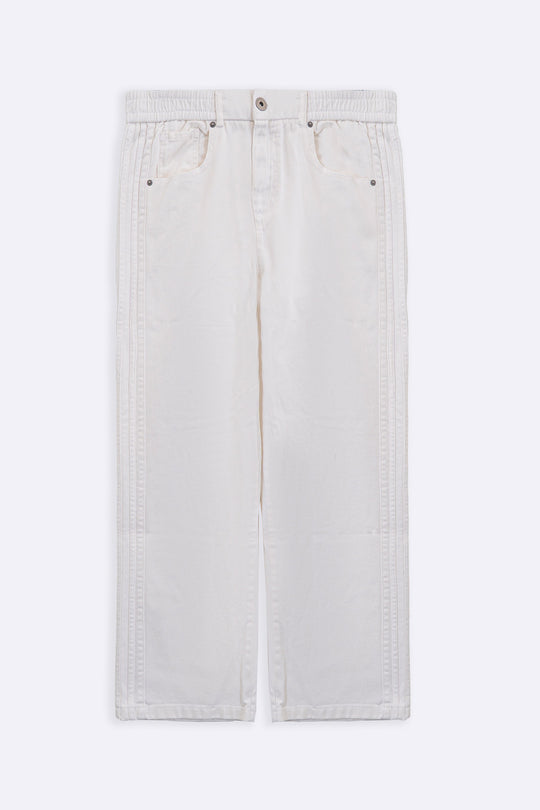 WHITE SPORTY TWILL JEANS