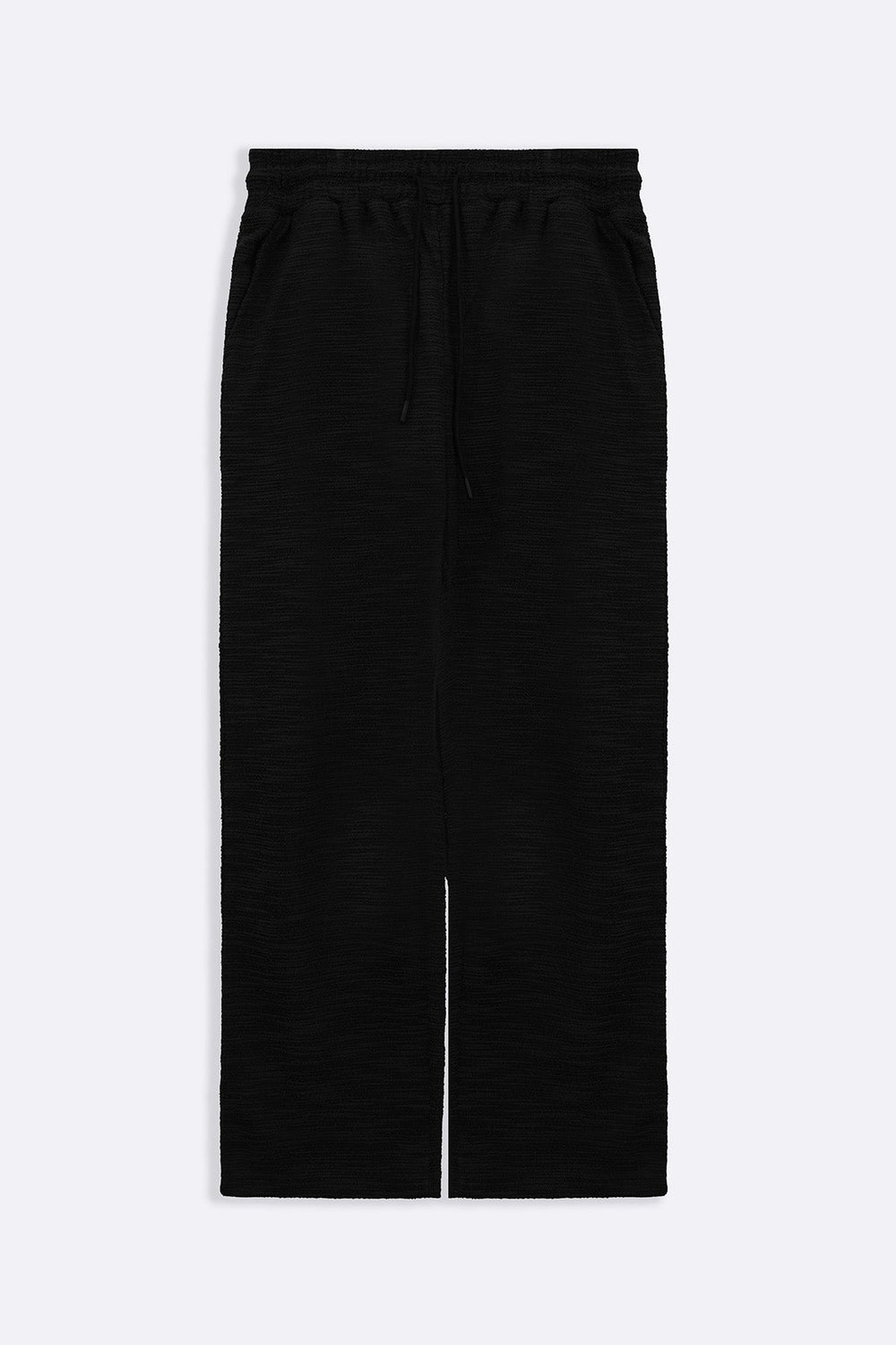BLACK BOUCLE TROUSERS