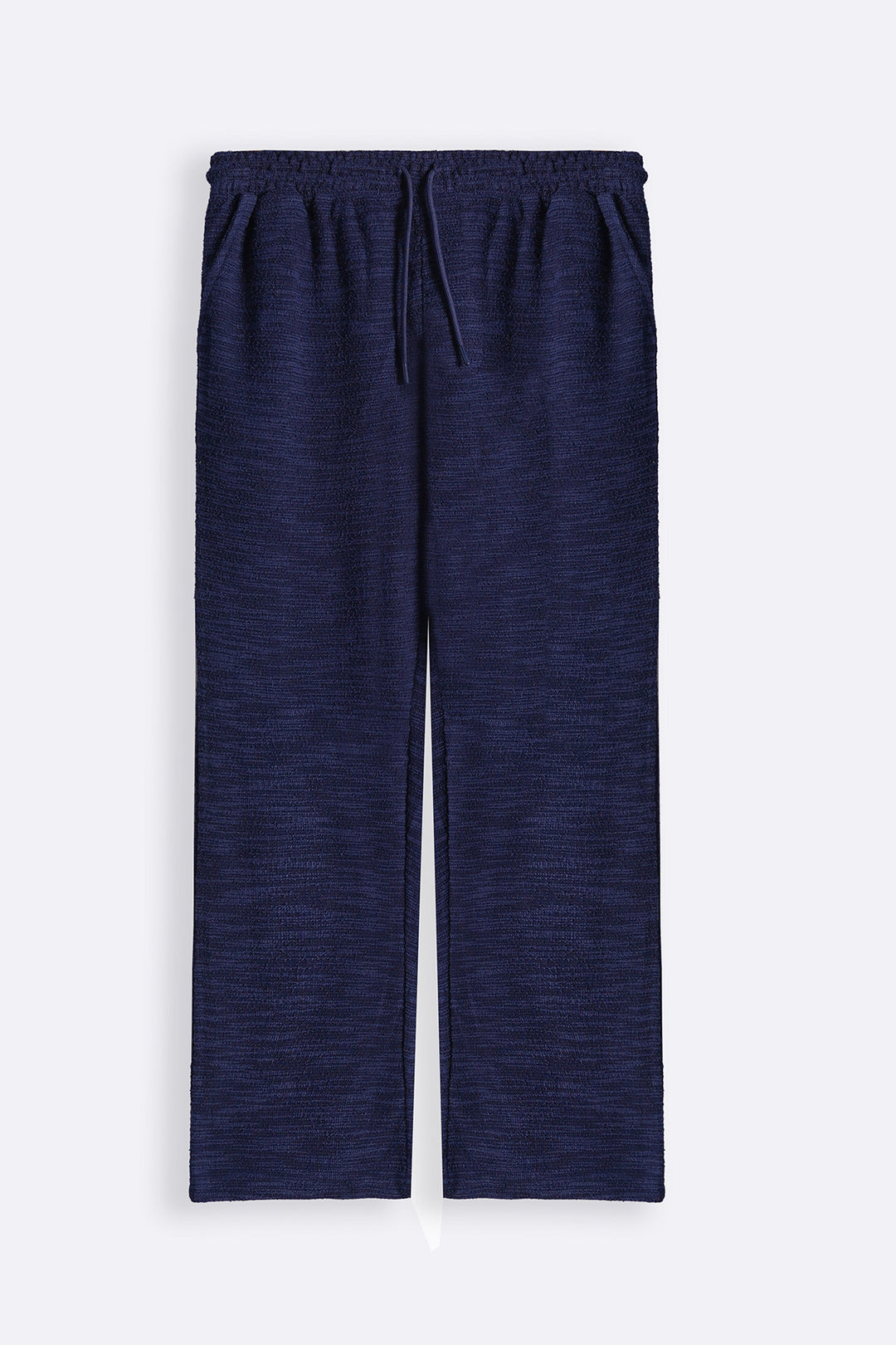 NAVY BOUCLE TROUSERS