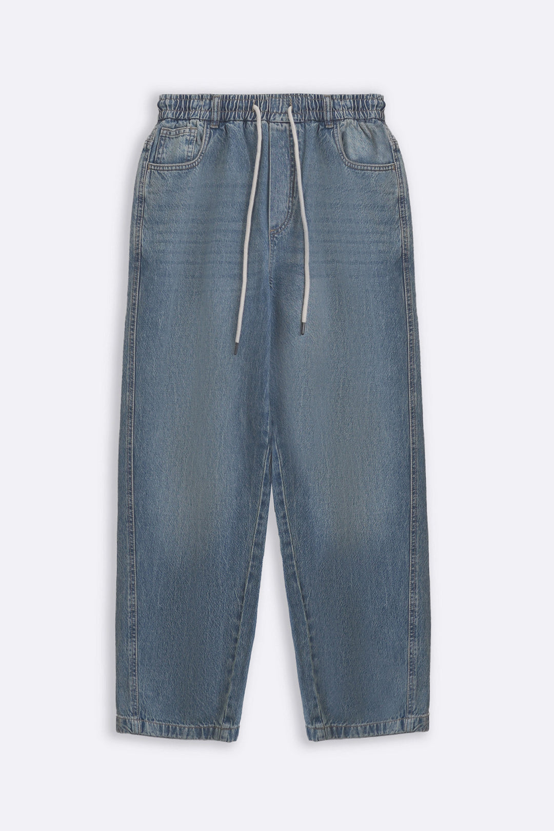 MID BLUE EASY BARREL JEANS
