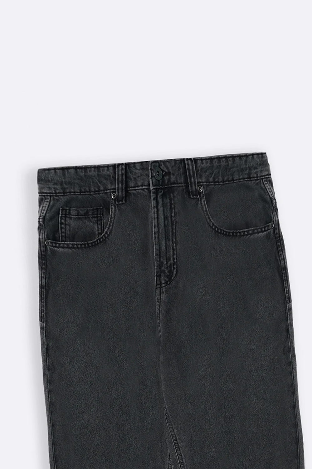 BLACK ESSENTIAL WIDE JEANS