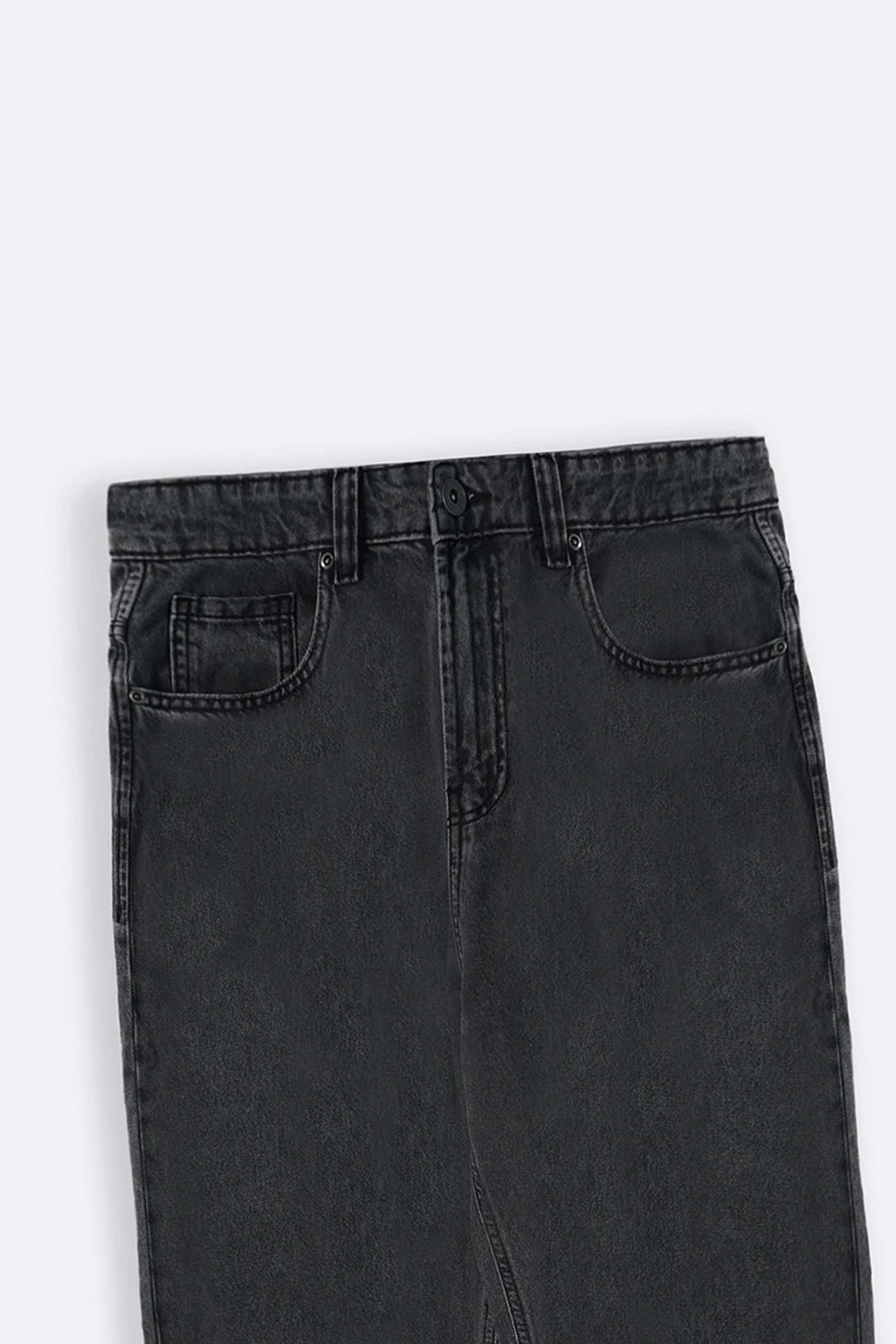 BLACK ESSENTIAL WIDE JEANS