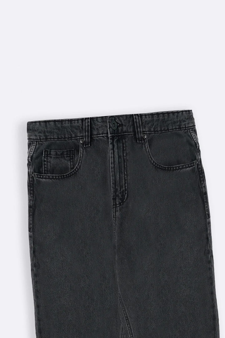 BLACK ESSENTIAL WIDE JEANS