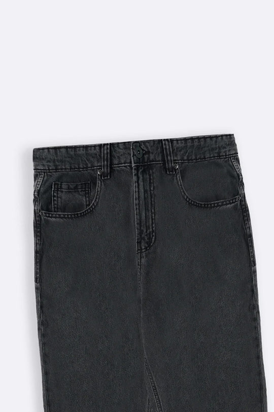 BLACK ESSENTIAL WIDE JEANS