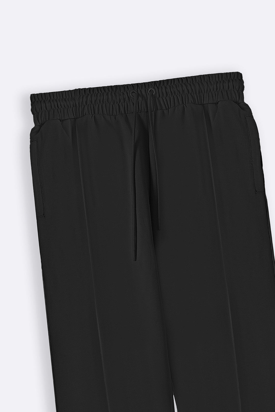 BLACK EASY PLEATED TROUSERS
