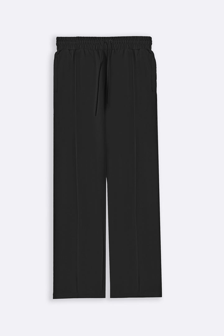BLACK EASY PLEATED TROUSERS