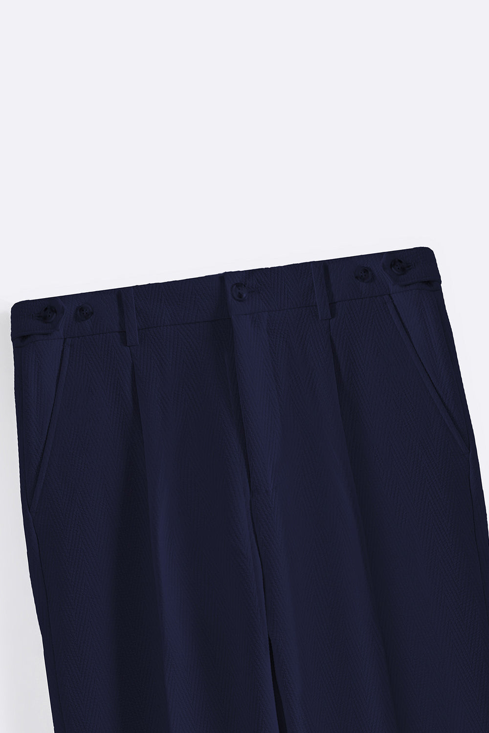 NAVY TEXTURED ADJUSTABLE PANTS