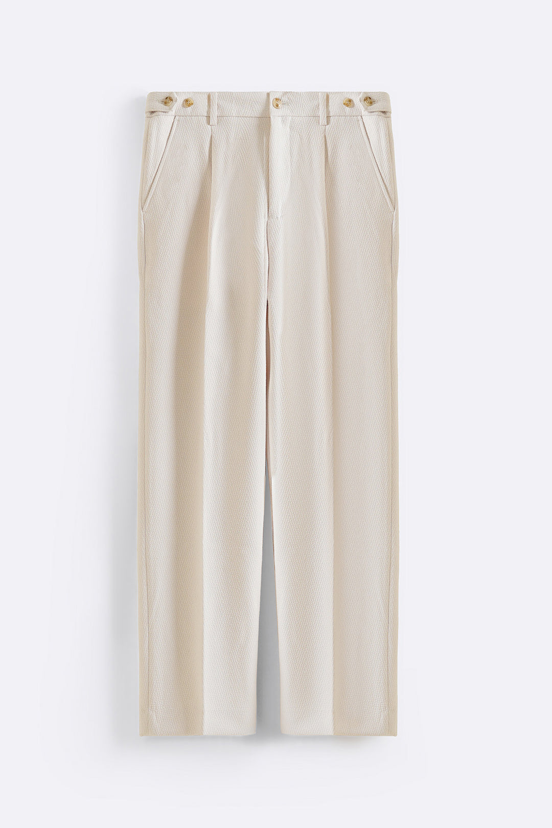OFF WHITE TEXTURED ADJUSTABLE PANTS