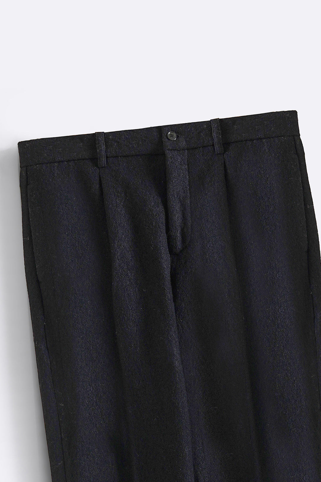 BLACK WOOL-BLEND DAILY PANTS