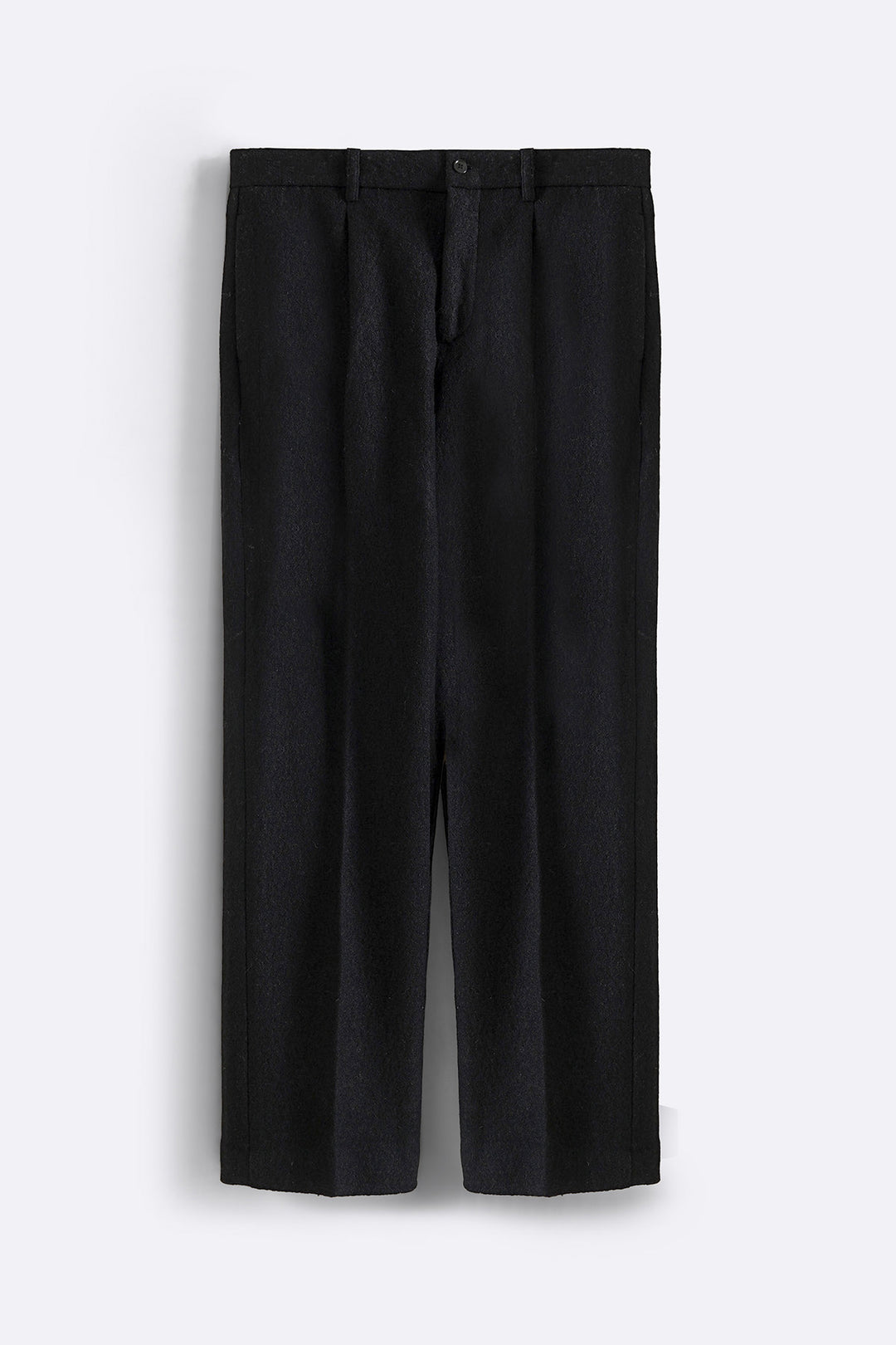 BLACK WOOL-BLEND DAILY PANTS