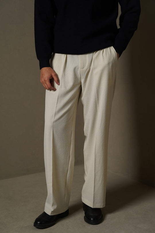 BEIGE LOOSE TAILORED PANTS
