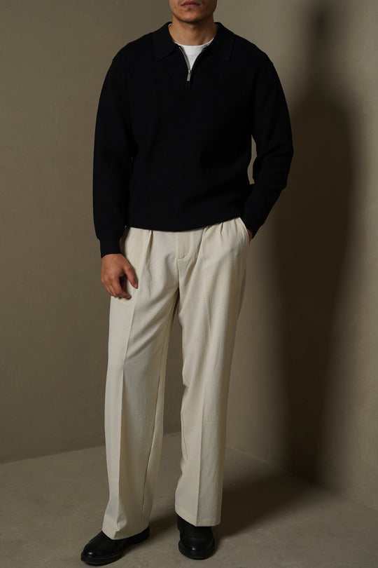 BEIGE LOOSE TAILORED PANTS
